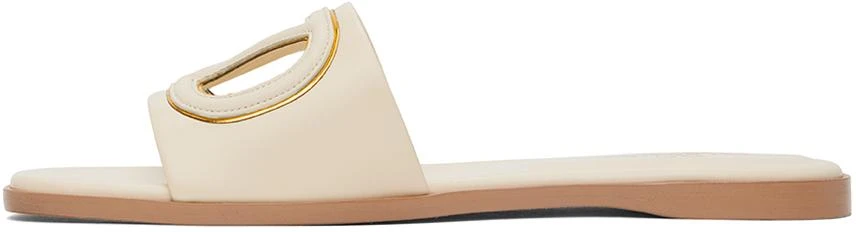 Valentino Off-White  VLogo Cutout Calfskin Slide Sandals 3