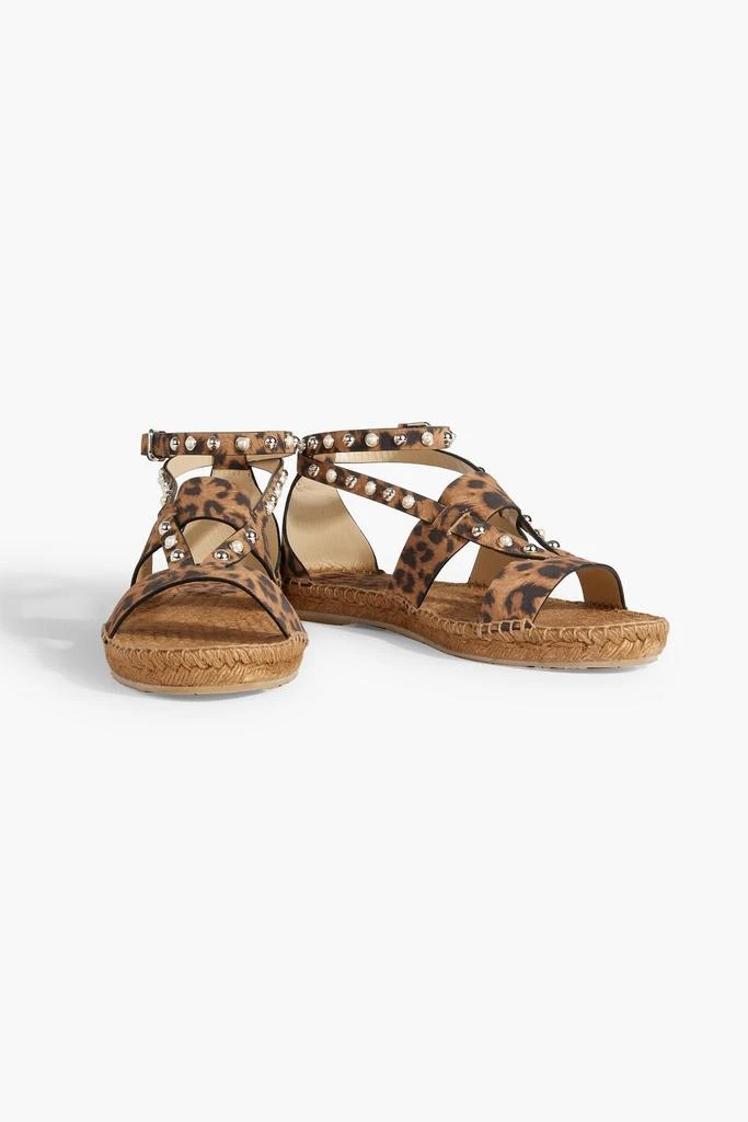 Jimmy Choo Denise embellished leopard-print suede espadrille sandals 2