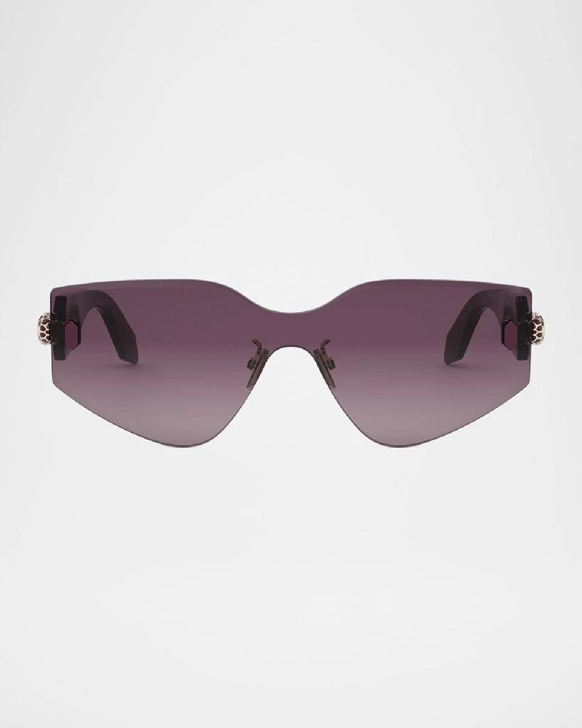 BVLGARI Serpenti Rimless Metal & Nylon Shield Sunglasses 3
