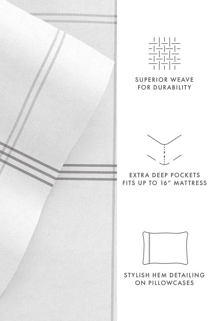 IENJOY HOME Premium Checkered 4-Piece Flannel Bed Sheet Set 4