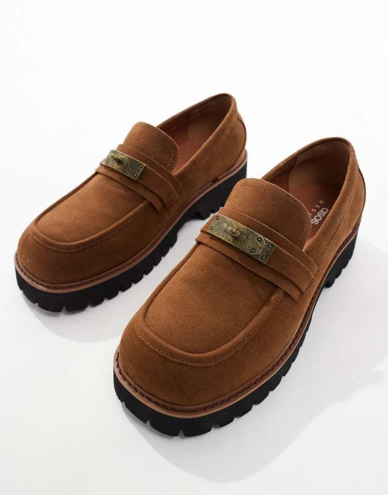 ASOS ASOS DESIGN chunky loafers in tan and white 2