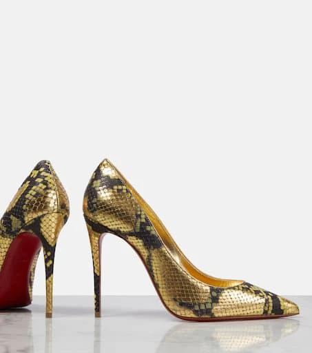 Christian Louboutin Kate 100 snake-print leather pumps 6