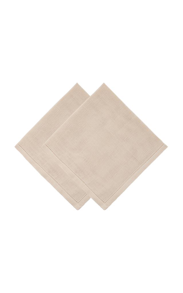 MoDA Moda Domus - Set-Of-Two Linen Napkins - Ivory - Moda Operandi