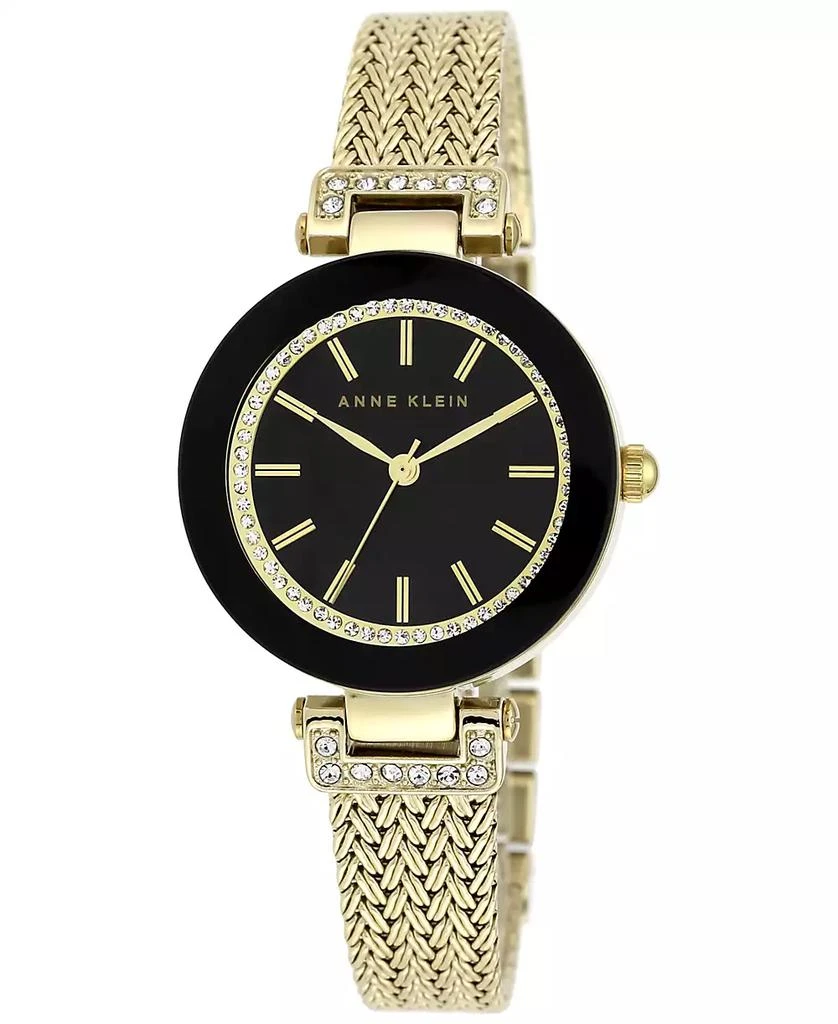 Anne Klein Women's Gold-Tone Stainless Steel Mesh Bracelet Watch 30mm AK-1906BKGB 1