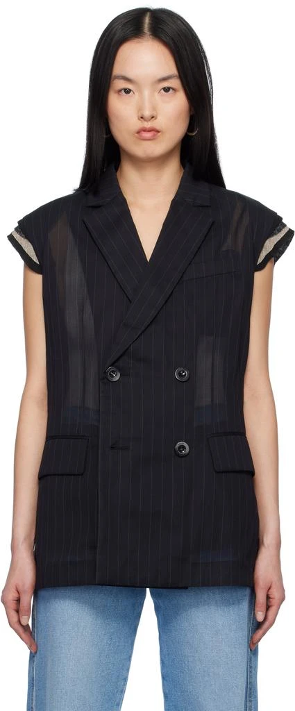 Sacai Black High Twist Voile Vest