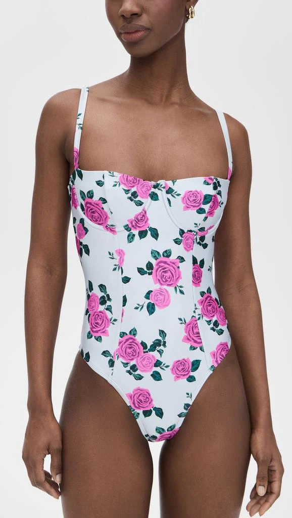 Good American Satin Square Neck Swimsuit 1