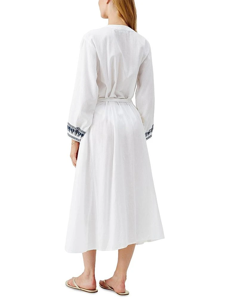 MELISSA ODABASH Embroidered Cotton-Linen Cover-Up Caftan 4