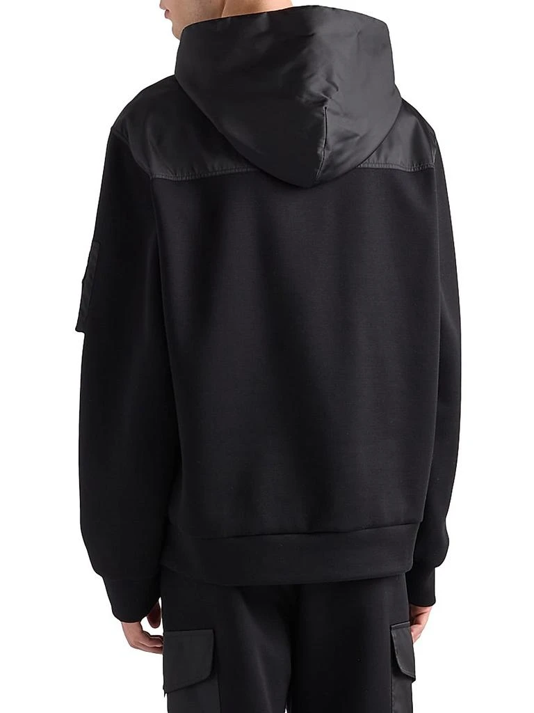 Prada Cotton Fleece and Re-Nylon Hoodie 4