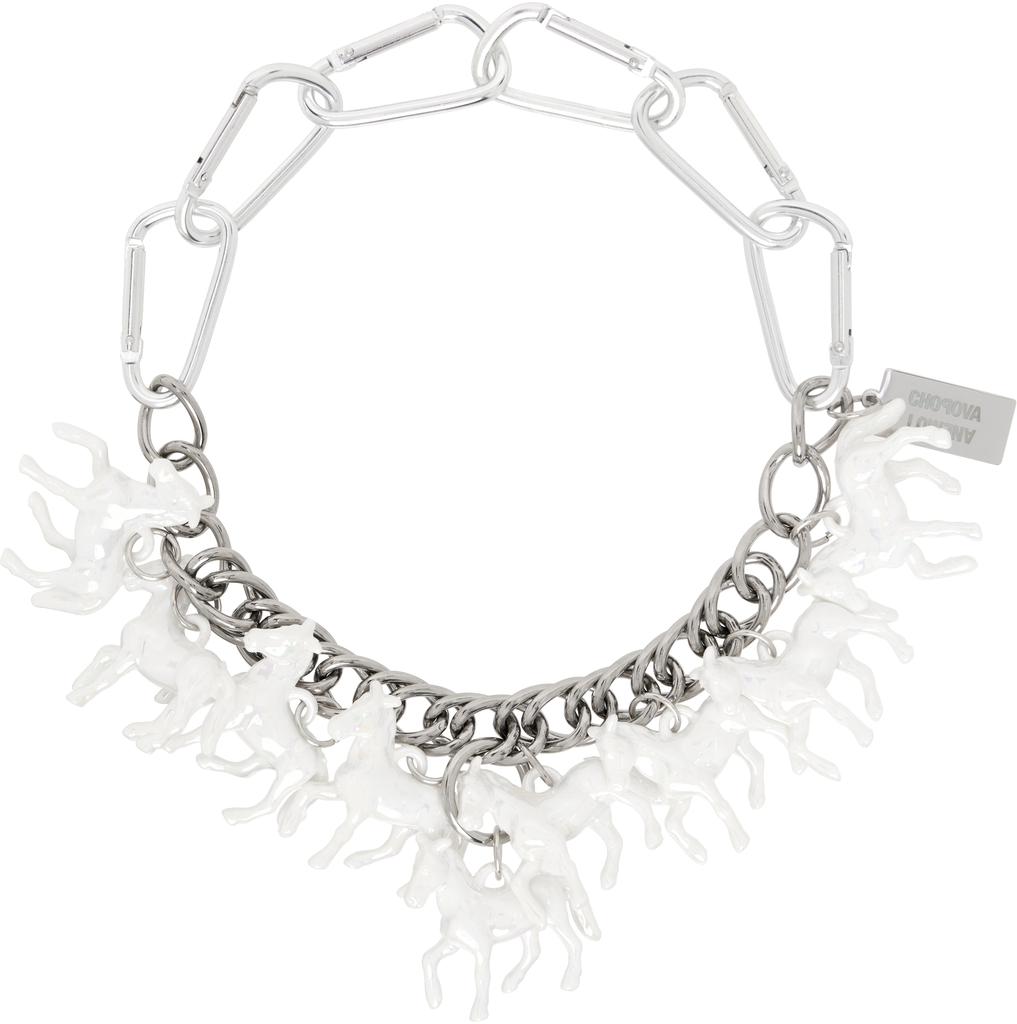 CHOPOVA LOWENA Silver Horse Girl Necklace