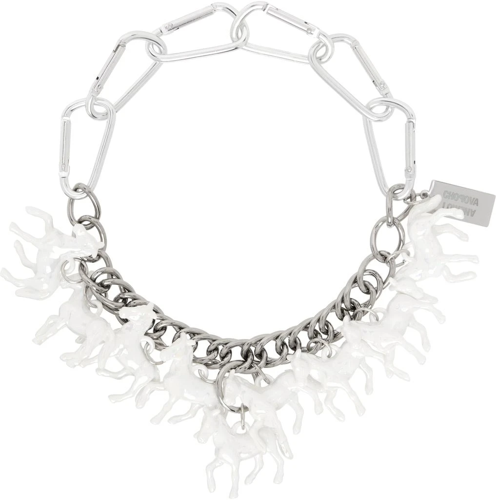 CHOPOVA LOWENA Silver Horse Girl Necklace 1