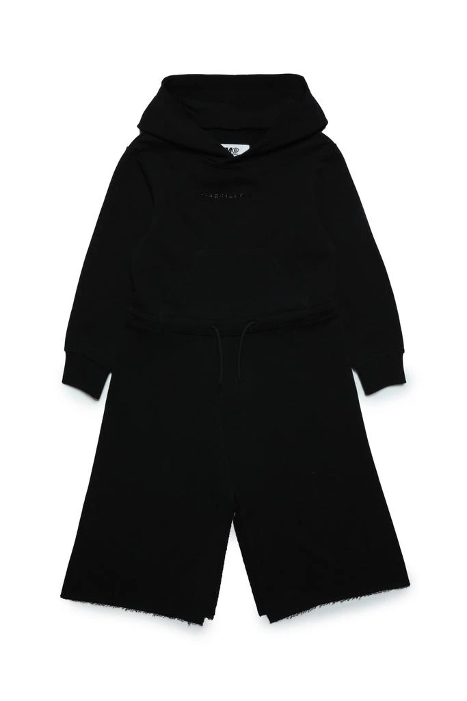 MM6 Maison Margiela Mm6d63u Dress Maison Margiela Hooded Fleece Maxi-dress With Raw Cut Hemline 1