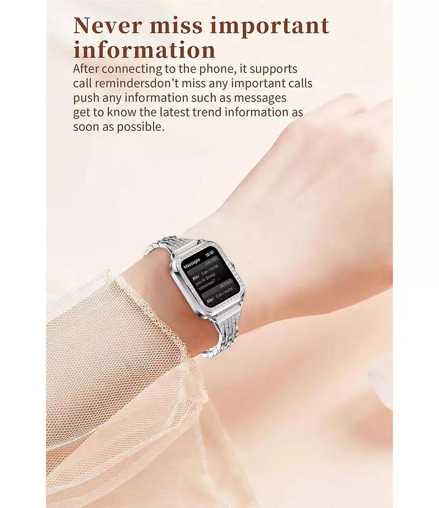 RUXING Smart Watch Bluetooth Call Heart Rate Monitor IP67 Waterproof Fitness Tracker for Men Women -Gold 10