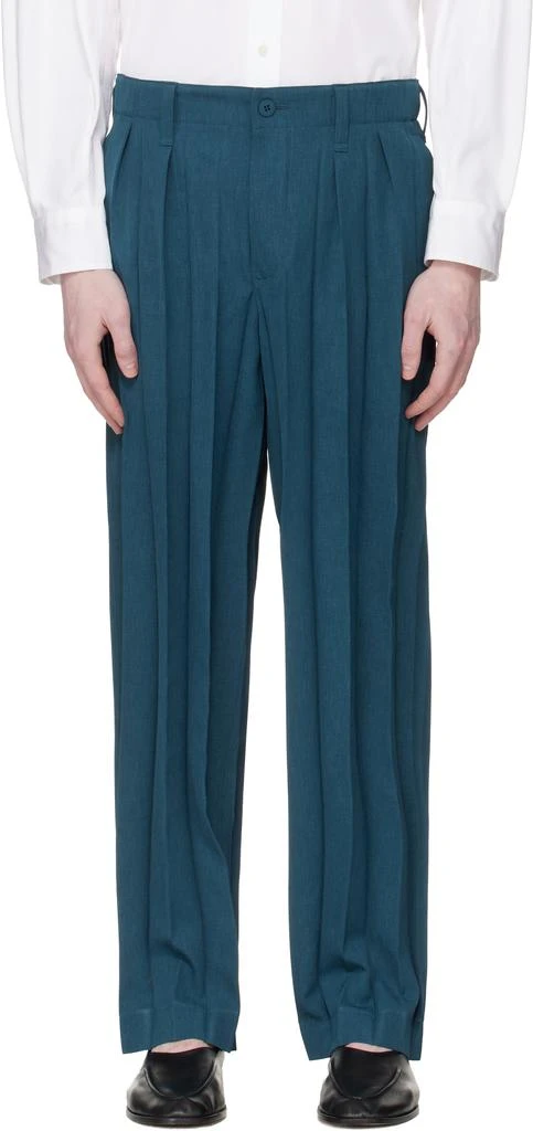 Homme Plissé Issey Miyake Navy Edge Ensemble Trousers