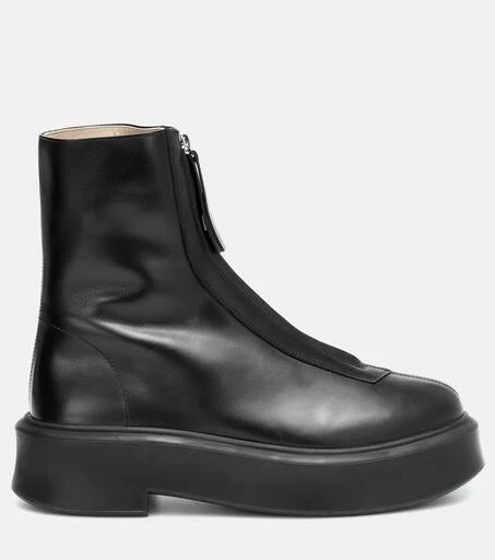 The Row Zipped 1 leather ankle boots 5