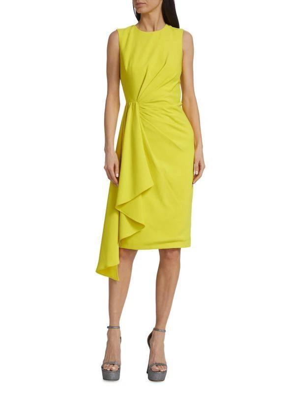Badgley Mischka Pleated Side Drape Sheath Dress 1