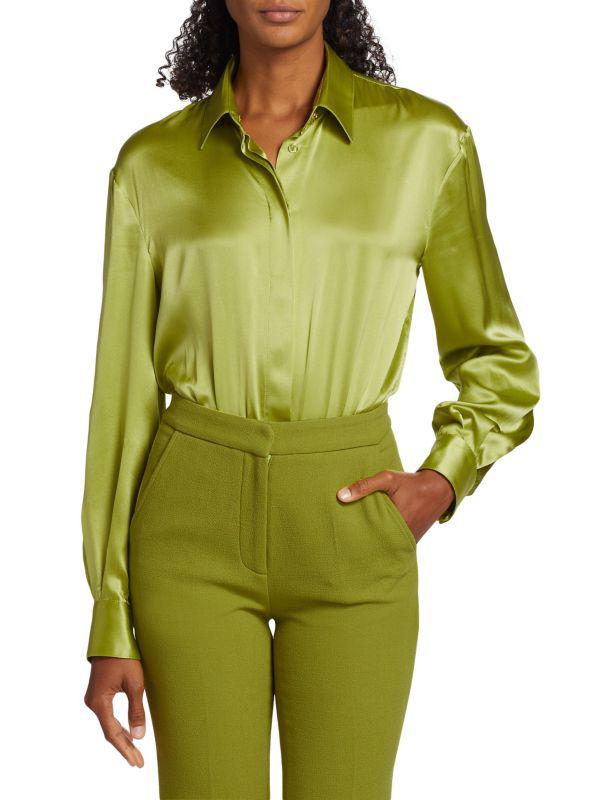 Sergio Hudson Silk Blouse Bodysuit