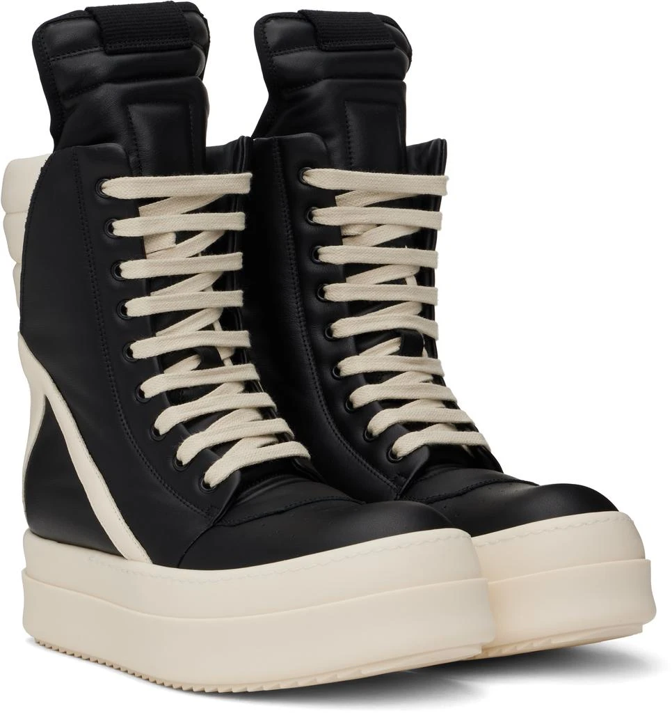Rick Owens Black & Off-White Hollywood Mega Geobasket Sneakers 4