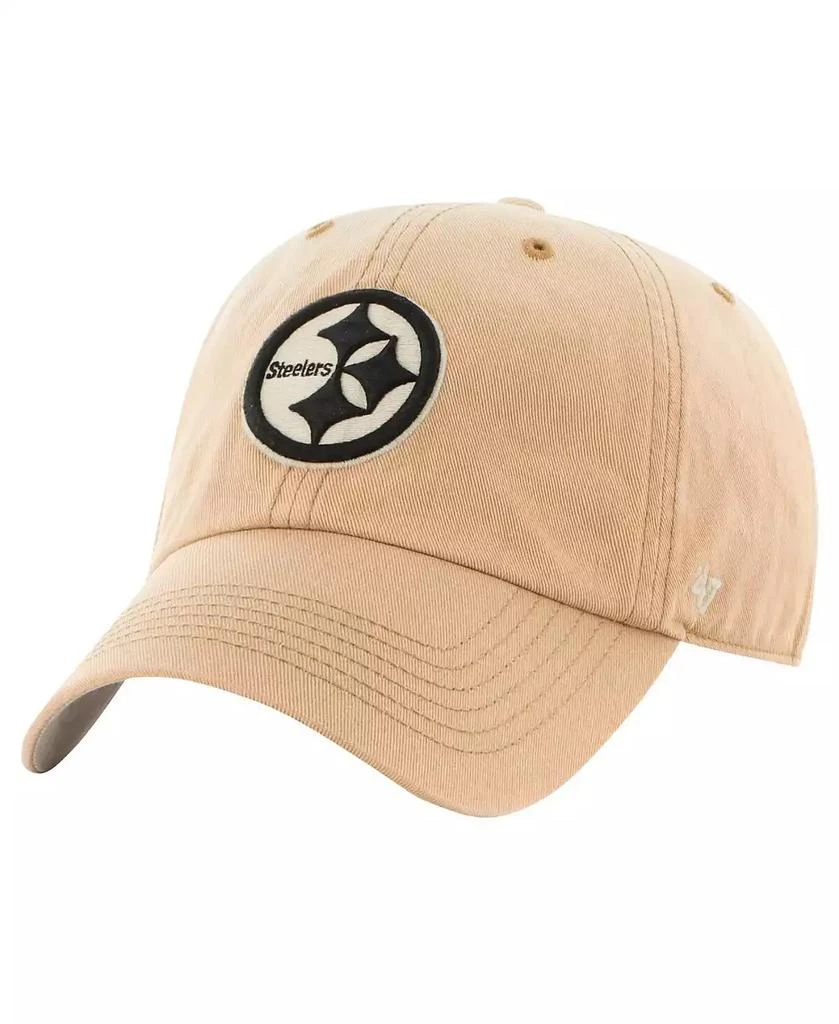 47 Brand Men's Khaki Pittsburgh Steelers Dusted Relaxed Franchise Fitted Hat 1