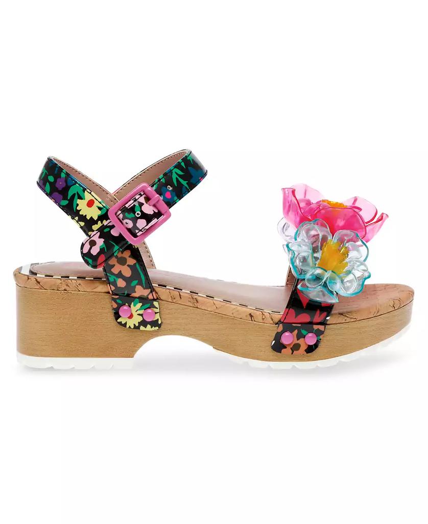 Betsey Johnson Little and Big Girls Oakly Clog Sandals with Flower Details