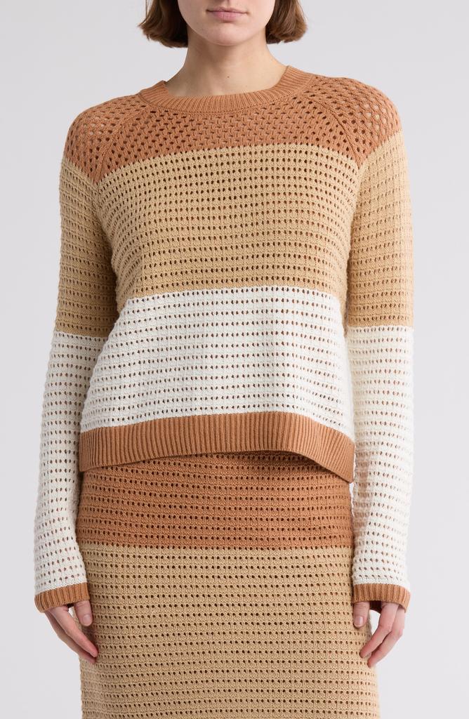 RACHEL Rachel Roy Colorblock Open Knit Sweater