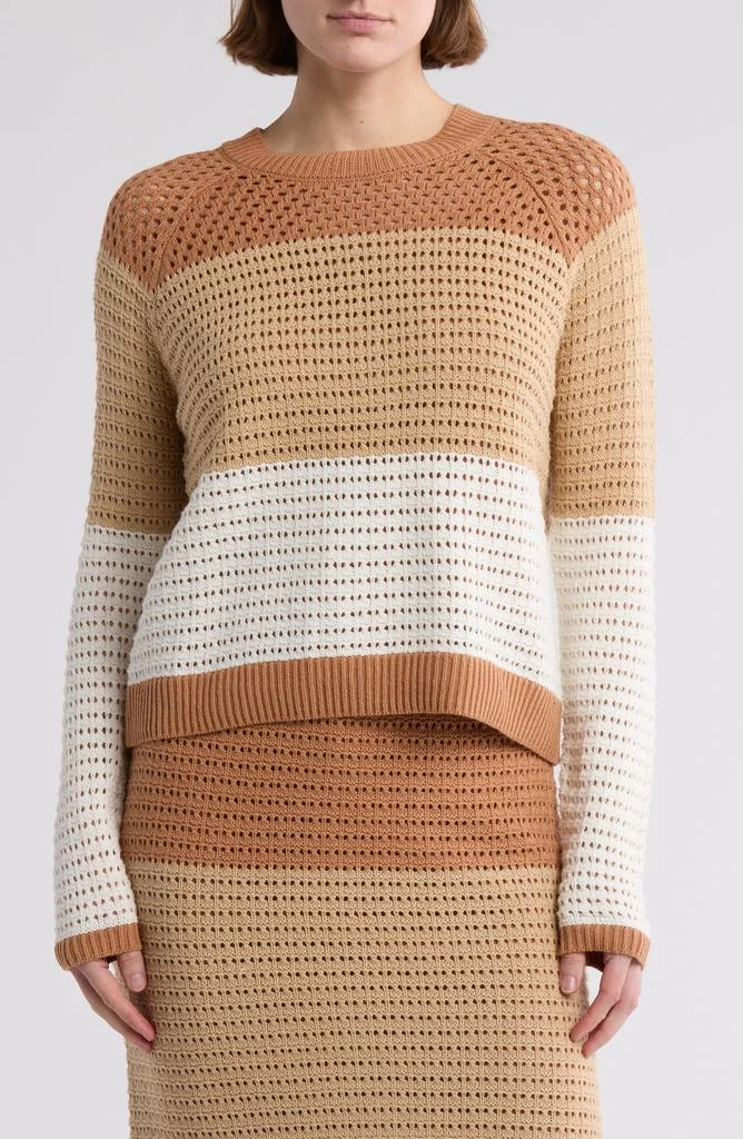 RACHEL Rachel Roy Colorblock Open Knit Sweater 1