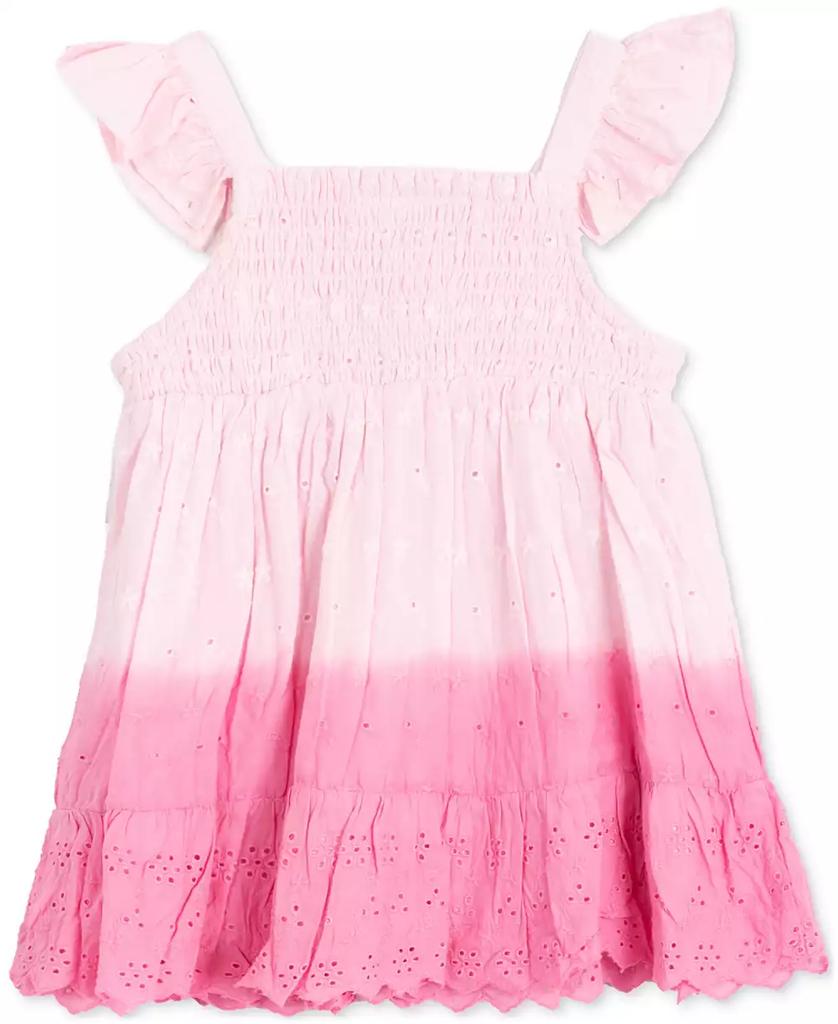 Rare Editions Baby Girls Flutter-Sleeve Ombré Eyelet Dress