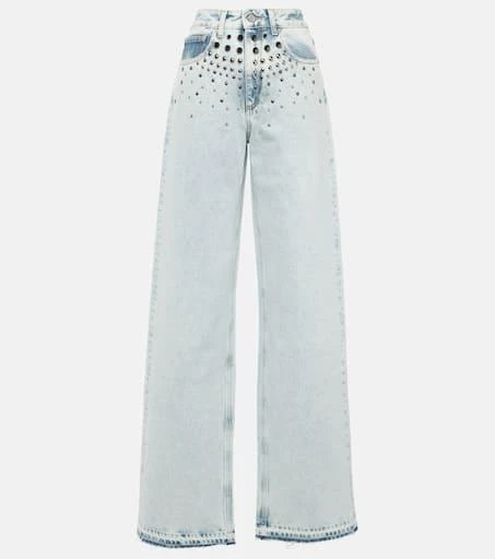 Alessandra Rich Embellished straight jeans 1