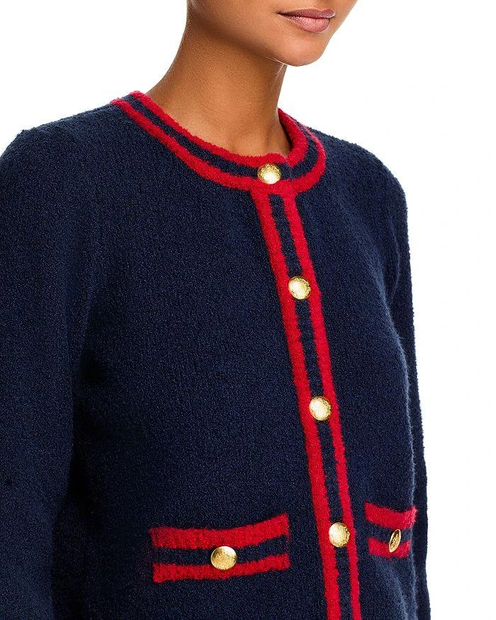 AQUA Bouclé Tipped Cardigan - Exclusive 4
