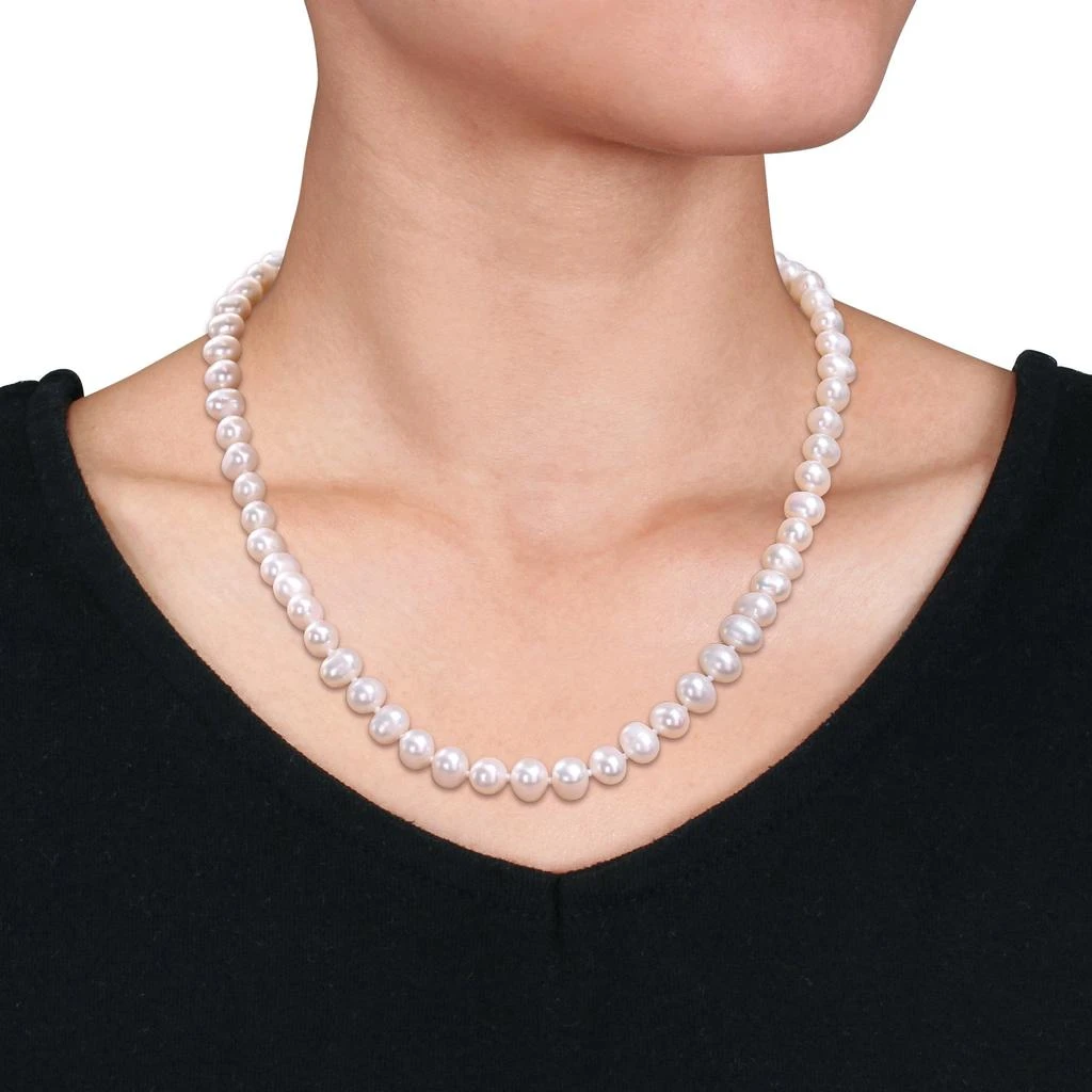 Mimi & Max 7-7.5mm Cultured Freshwater Pearl 18" Strand with Sterling Silver Ball Clasp 2