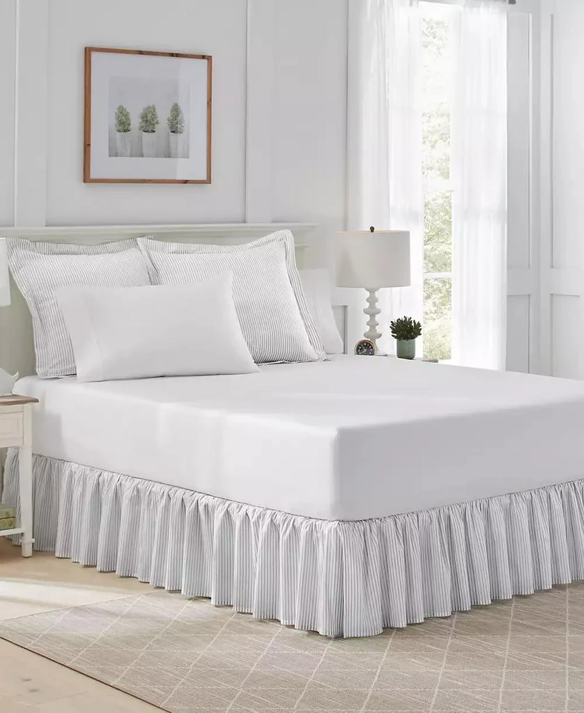 Laura Ashley Ticking Stripe Ruffled Bedskirt, Full 7