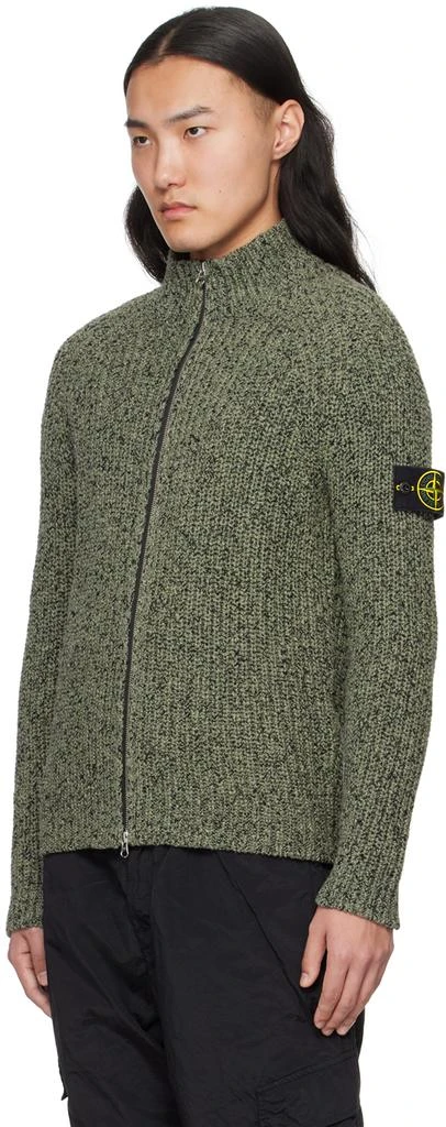 Stone Island Green Zip Sweater 4