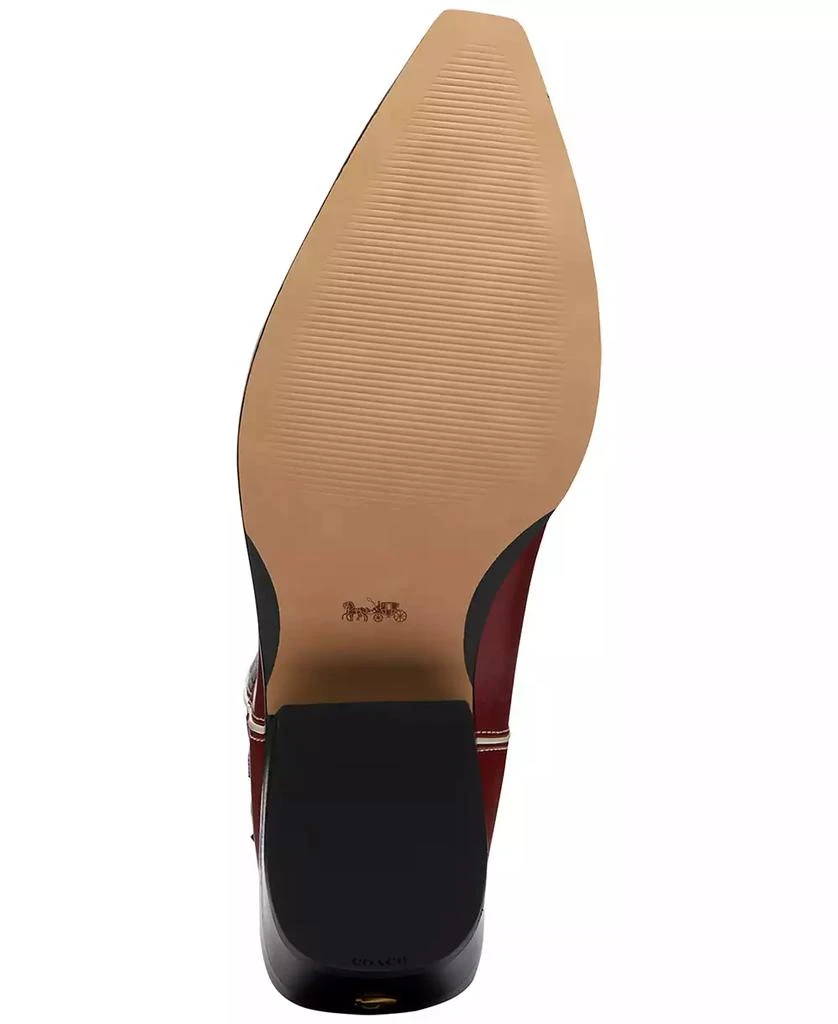 Coach Women's Aria Leather Tall Low-Heel Cowboy Boots 5