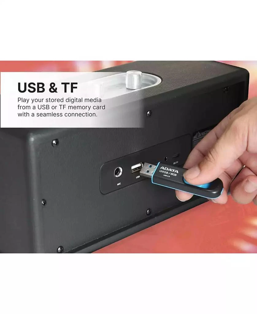 Victor VAS-3003 Portable Bluetooth Speaker with Radio and USB Reader - Cream 4