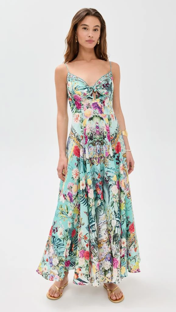 Camilla Long Dress with Tie Front 1