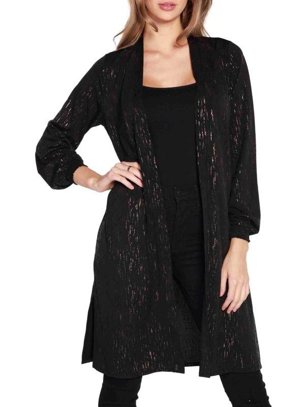 belldini Foil Print Long Open Front Cardigan 1