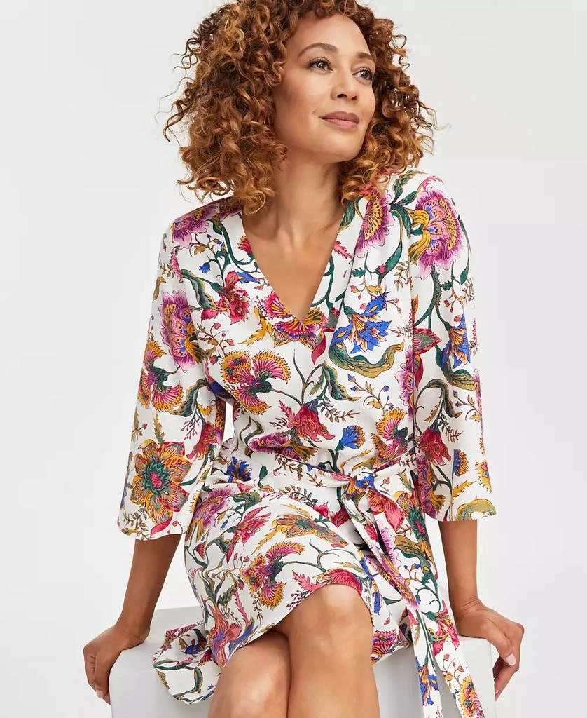 JM Collection Women's Linen-Blend Printed Dress, Exclusively at Macy's 2