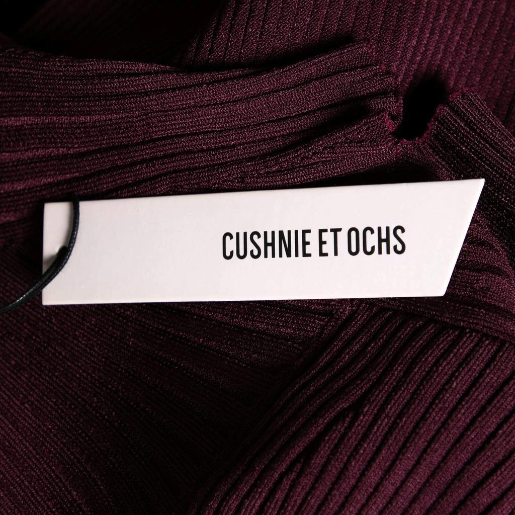 CUSHNIE Cushnie et Ochs Burgundy Rib Knit Cut-Out Detail Sweater XL 5