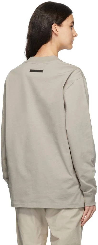 Essentials Tan Logo Long Sleeve T-Shirt 3