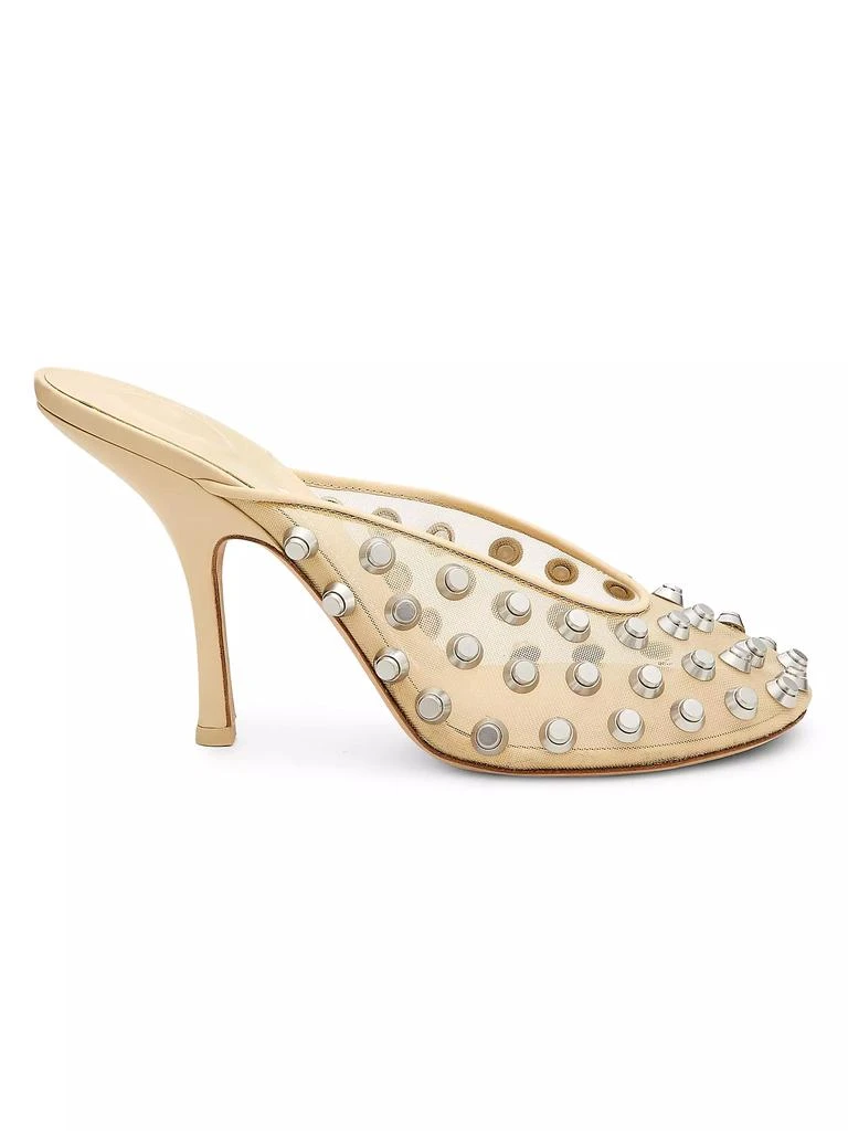 Alexander Wang Rhodes 105MM Studded Mesh &amp; Leather Mules 1