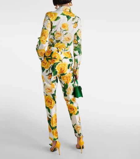 Dolce 
Gabbana Floral high-rise silk-blend straight pants 3