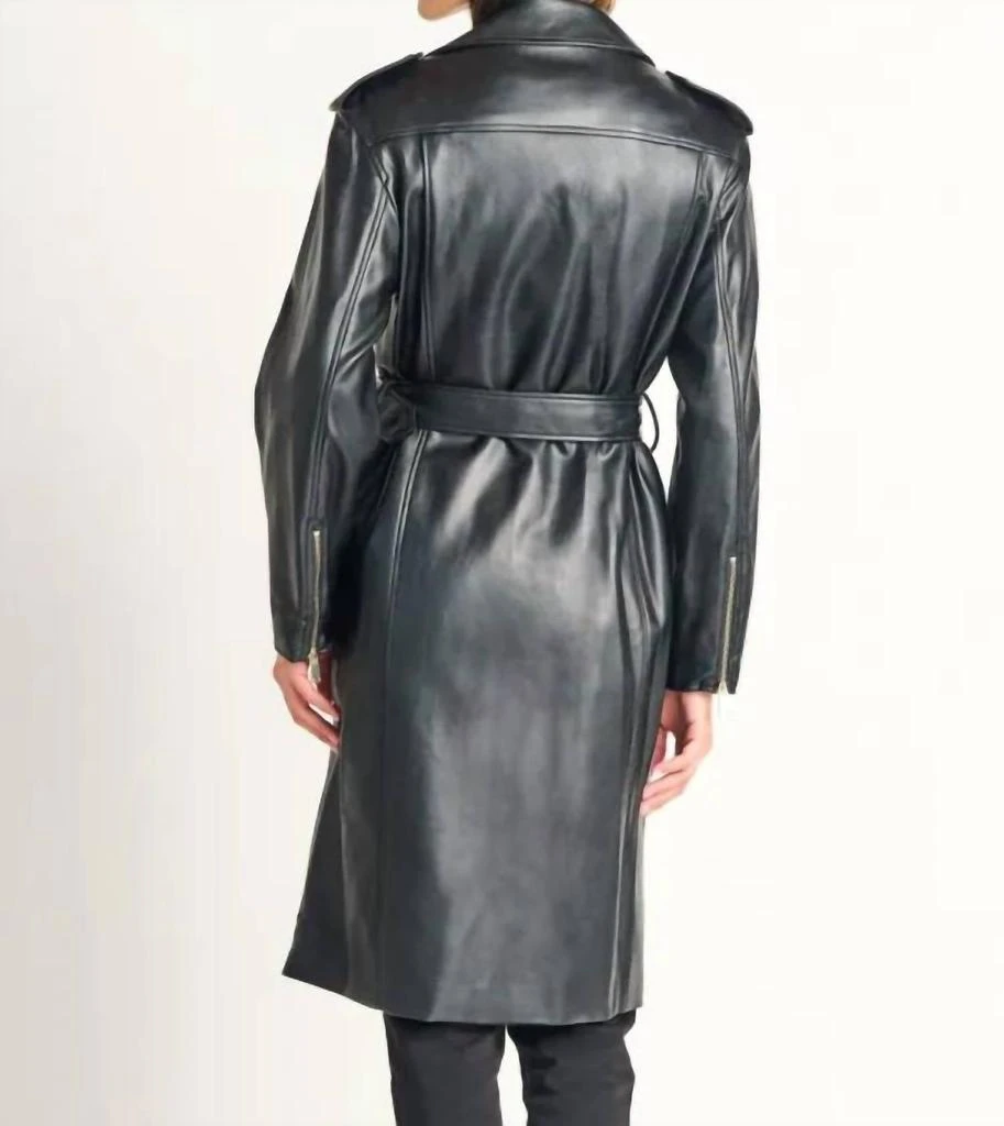Dex Dex - Belted Faux Leather Coat 3