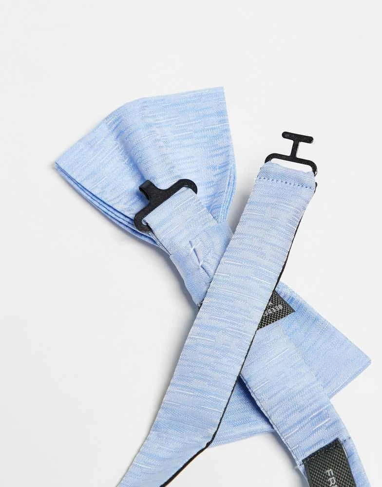French Connection Mens French Connection plain bow tie in sky blue 3