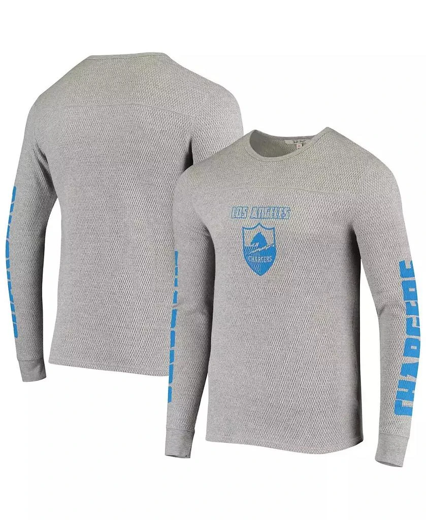 Junk Food Men's Heathered Gray Los Angeles Chargers Heavyweight Thermal Long Sleeve T-shirt 1