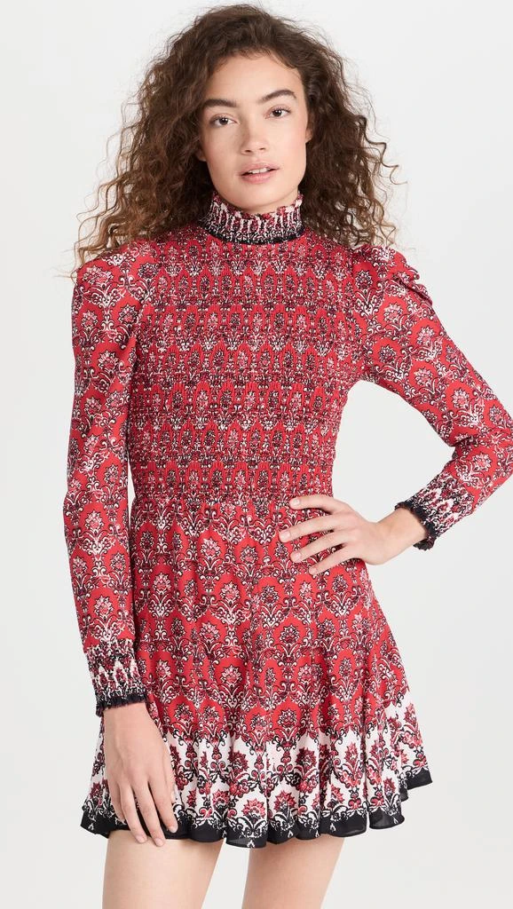 Alice + Olivia Elvira Smocked Bodice Mini Dress 6