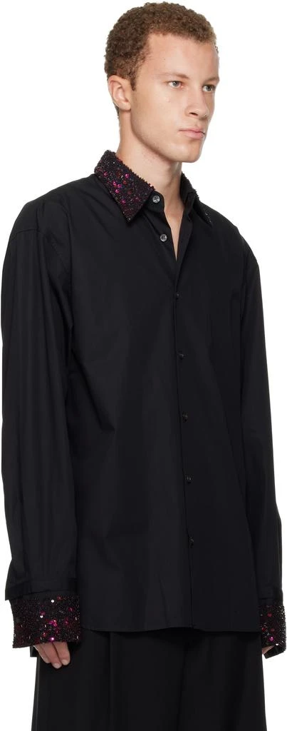 Dries Van Noten Black Sequinned Trim Shirt 2