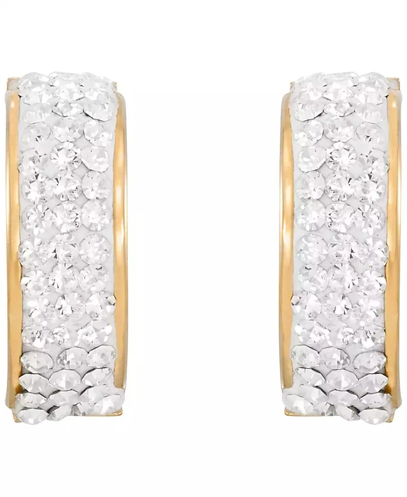 Macy
s High Polished Pave Crystal Hoop Earrings (1/2 ct. t.w.) in 14k Yellow Gold Over Sterling Silver 2