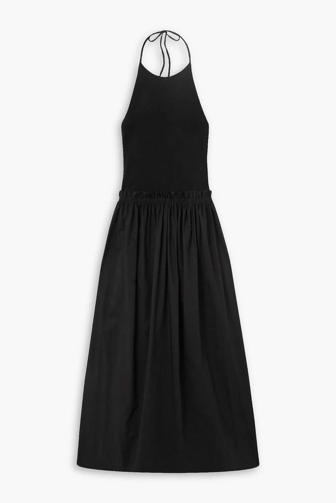 Esse Studios Knitted and cotton-poplin halterneck maxi dress 1