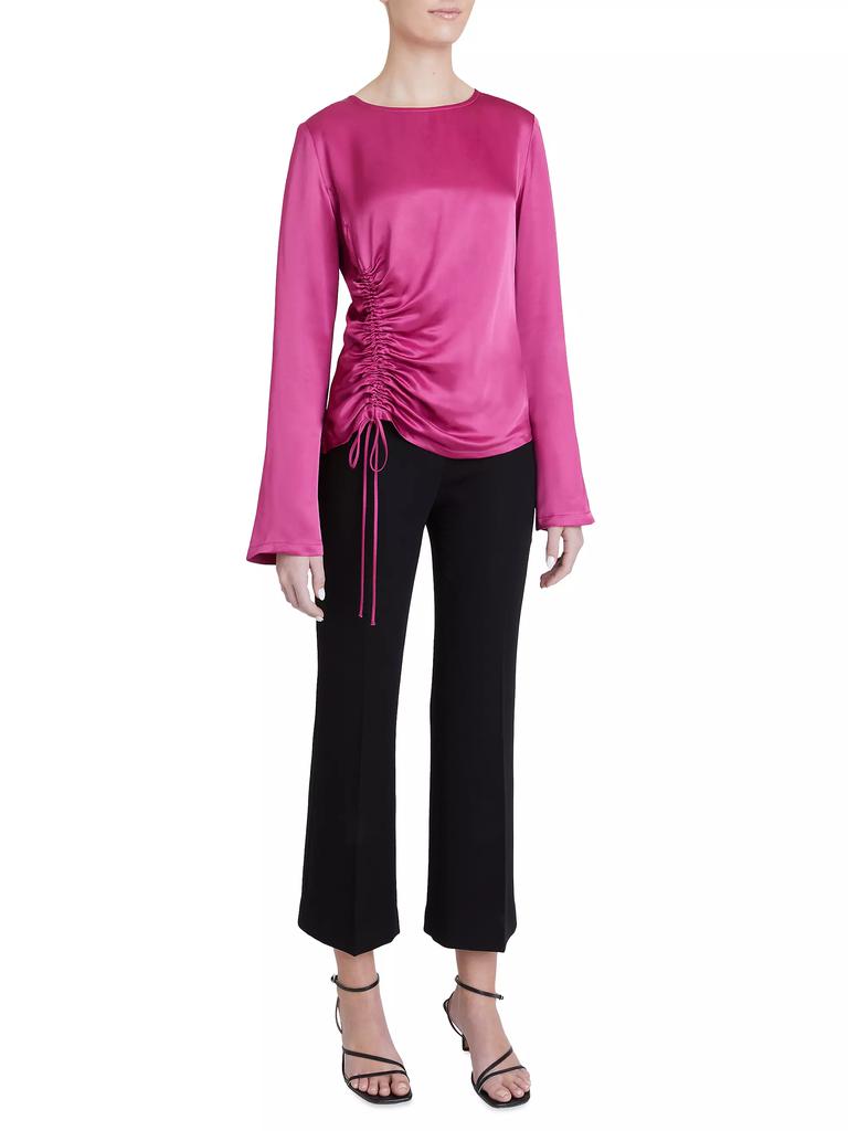 Santorelli Fabi Satin Ruched Top