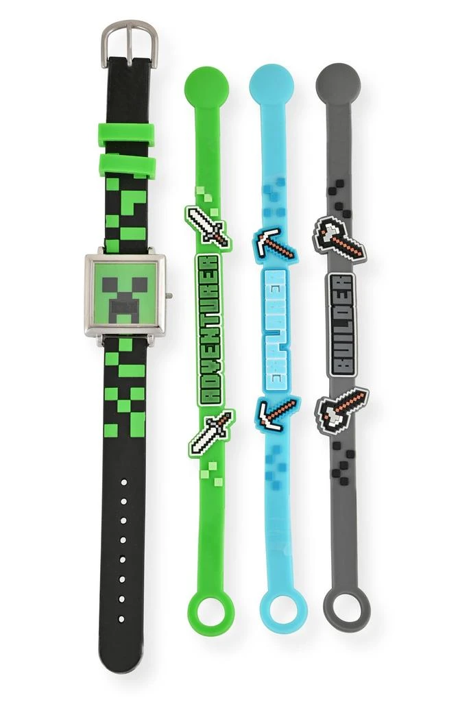 Accutime Kids' Minecraft LCD Watch & Bracelet Set 1