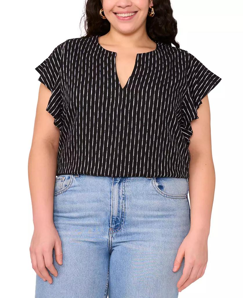 Vince Camuto Plus Size Split-Neck Ruffle-Sleeve Blouse